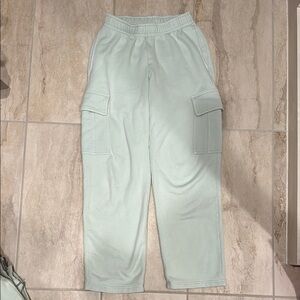 TNA Mega Cozy Sweatfleece Light Green Cargo Pants